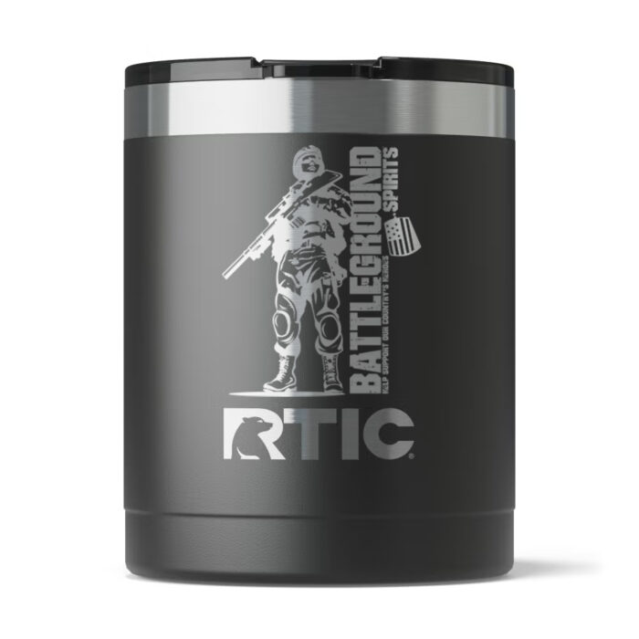 12oz. BGS Engraved RTIC Essential Lowball Tumbler (BLACK)