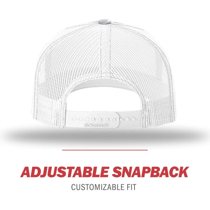 Blizzard Duck Camo, Richardson 112 Trucker Hat - 5 Panel Premium Adjustable Snapback Hat - Structured - Image 4
