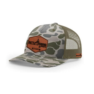 Marsh Duck Camo, Richardson 112 Trucker Hat - 5 Panel Premium Adjustable Snapback Hat - Structured